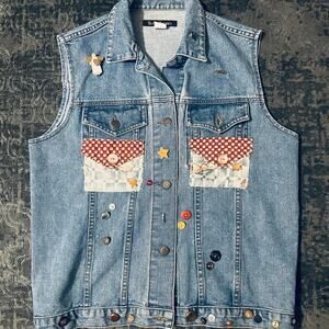 Adorable vintage 90s denim "mom" vest